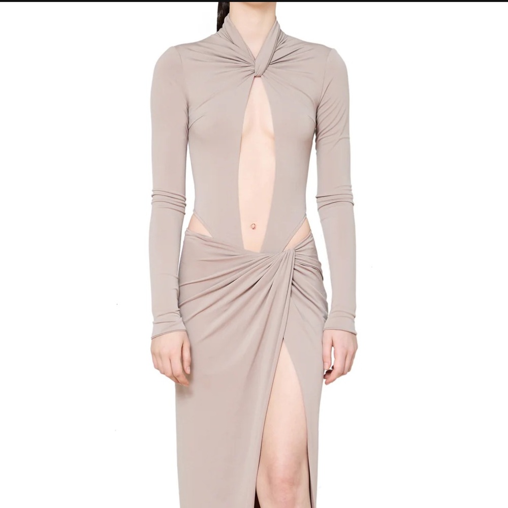 Laquan Smith Keyhole Bodysuit with Ruched Neck Detail NWT - XS